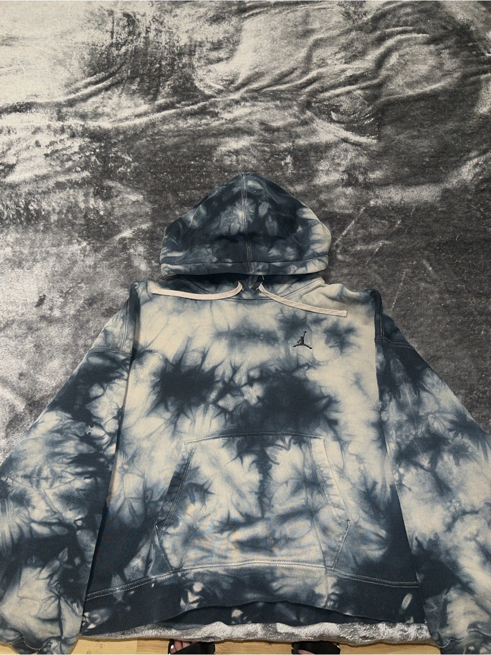 Air Jordan Tie-Dye Navy & White Pullover Hoodie - Womens